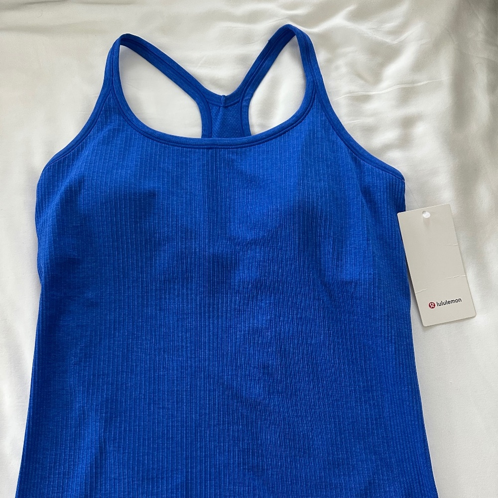 NWT Lululemon Ebb to Street Tank Cerulean Blue Size 12